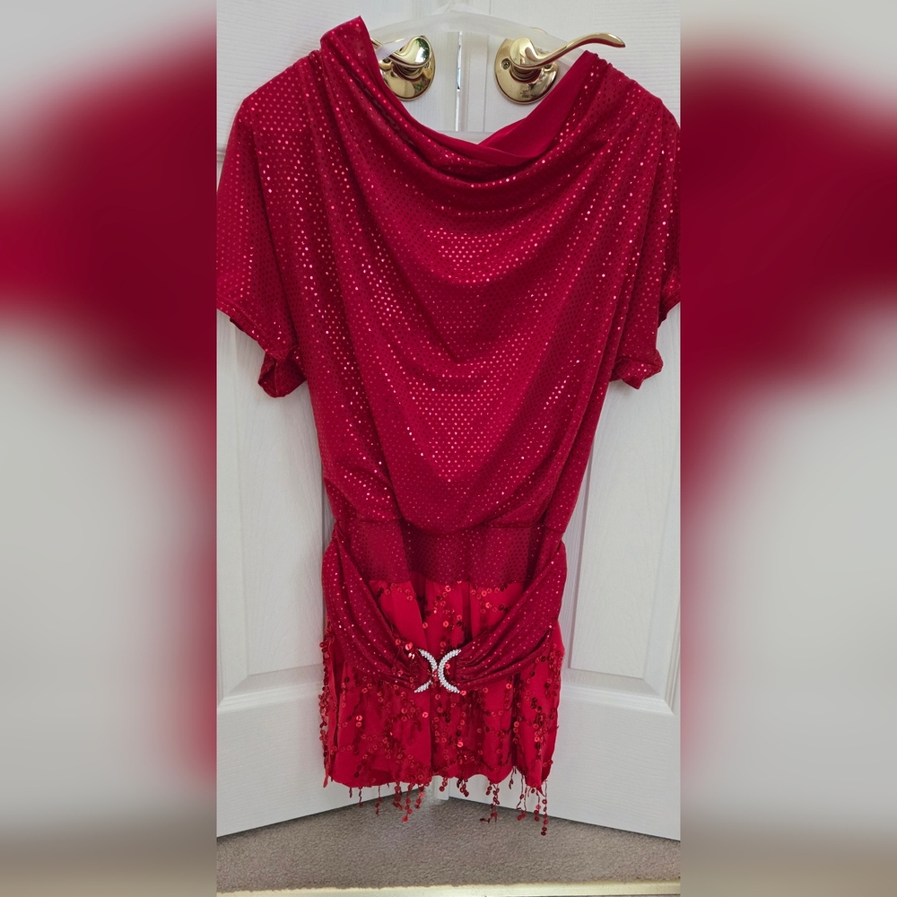 Sparkling Red Kids Dance Costume